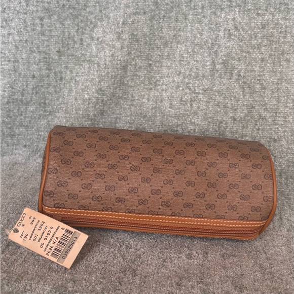 Gucci Vintage Brown Monogram Cosmetic Bag New with Tags - perfect condition